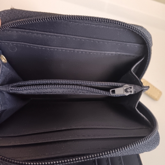 Mudd Denim Floral Butterfly Embroidered Zip Around Wallet Y2K Vintage - Picture 6 of 7